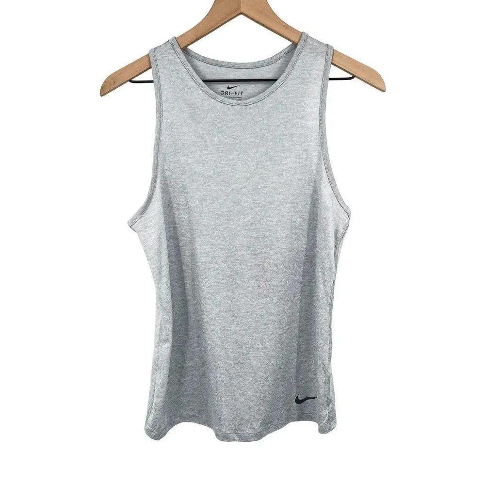 Nike Dry Training Tank Top Dri-Fit Sleeveless Athletic Workout Wolf Gray - Picture 2 of 7